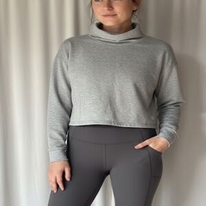 New Balance Women's Heather Gray Cropped Sweatshirt